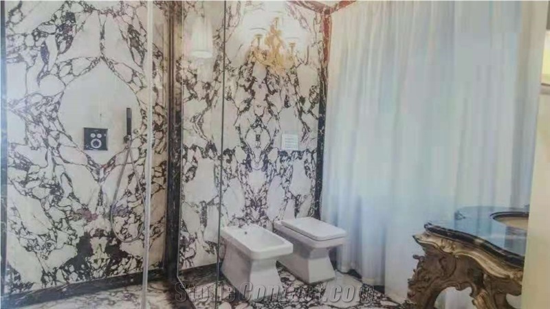 Italy Carrara Purple Marble Polished Wall Cladding Tiles